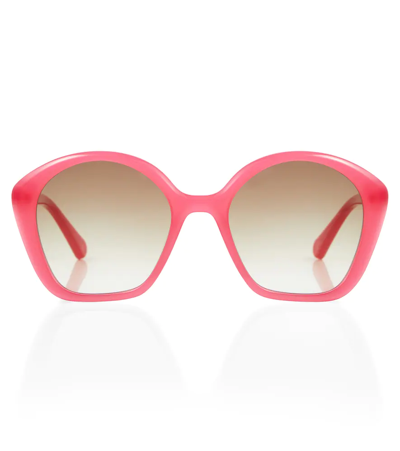 Shop Chloé Round Sunglasses In Pink-pink-brown