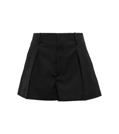 Shop Isabel Marant Locea Wool Twill Shorts In Black