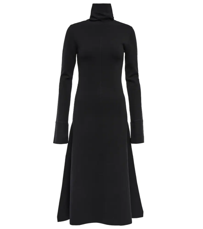 Shop Joseph Silk-blend Knit Midi Dress In Black