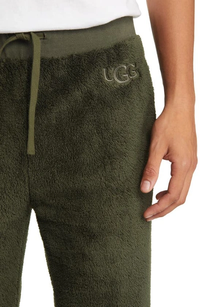 Shop Ugg Lionel Fleece Jogger Pajama Pants In Volcano