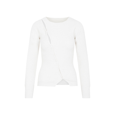 Shop Jacquemus La Maille Pau Sweater In White