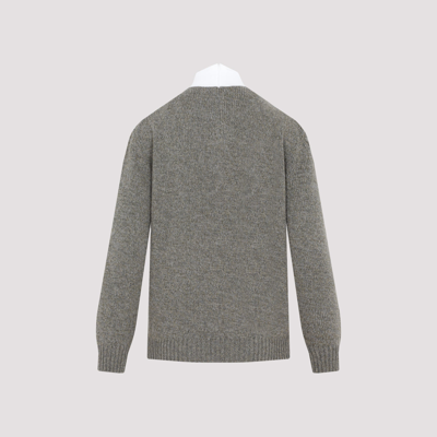 Shop Prada Layered High-neck Jumper Sweater In Nude &amp; Neutrals