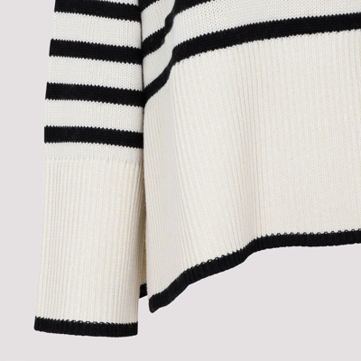 Shop Totême Striped Roll Neck Jumper Sweater In Nude &amp; Neutrals