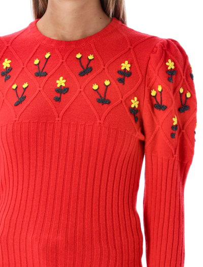 Shop Cormio Oma Crewneck Sweater In Red