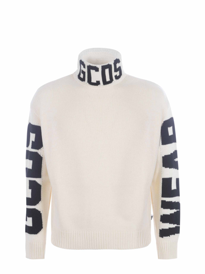 Shop Gcds Sweater  "logo" In Avorio