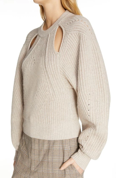 Shop Isabel Marant Palma Cutout Wool & Cashmere Sweater In Beige