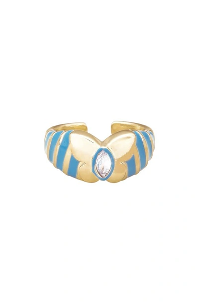 Shop Ettika Butterfly Enamel Ring In Gold