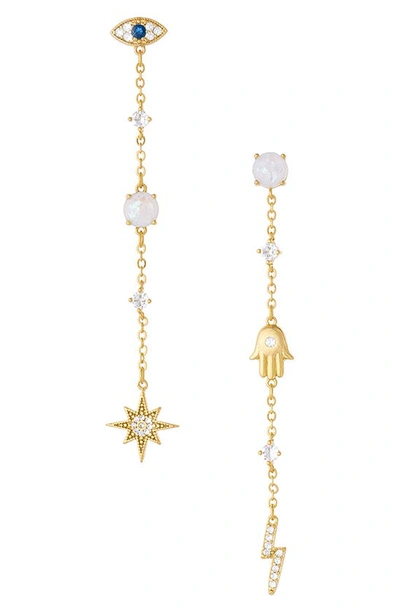 Shop Ettika Celestial Chain Dangle Drop Earrings In Gold