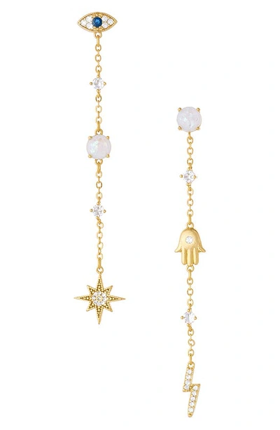 Ettika Celestial Chain Dangle Drop Earrings In Gold