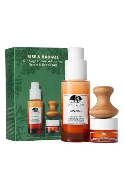 ORIGINS RISE & RADIATE GINZING RADIANCE-BOOSTING REGIMEN USD $58 VALUE 