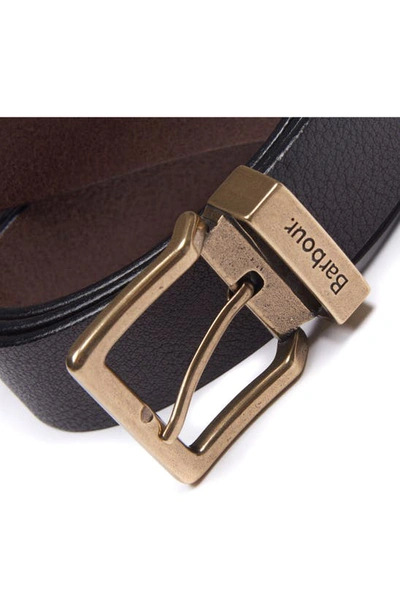 Shop Barbour Blakely Leather Belt In Dk Brown