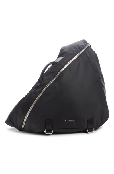 Shop Givenchy Large G-zip Triangle Sling Backpack In Black