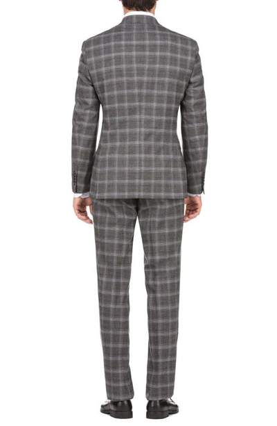 Shop English Laundry 2-piece Trim Fit Plaid Jacket & Pants Suit Set In Gray