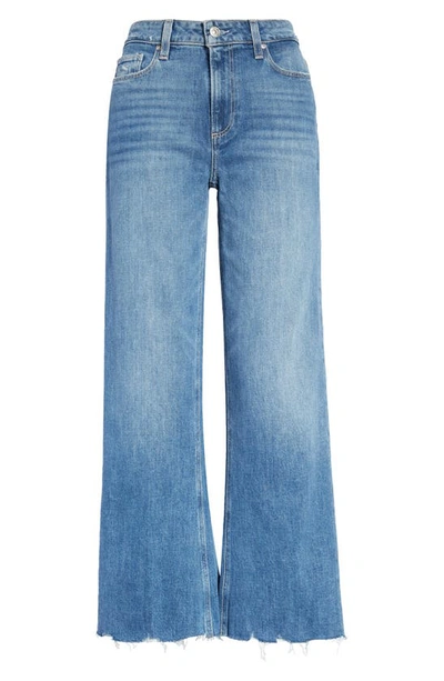 Shop Paige Leenah Wide Leg Ankle Jeans In Cncrtdstah
