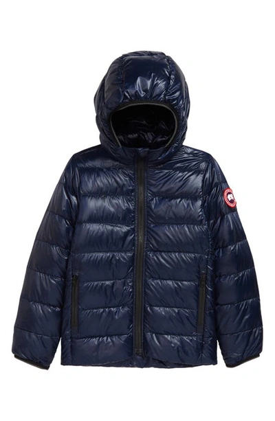 Shop Canada Goose Kids' Crofton Water Resistant Quilted 750 Fill Power Down Jacket In Atlantic Navy