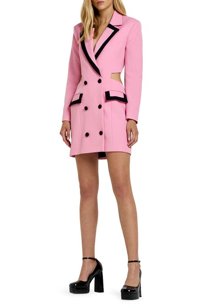 River Island Cut Out Tie Back Blazer Mini Dress In Pink | ModeSens