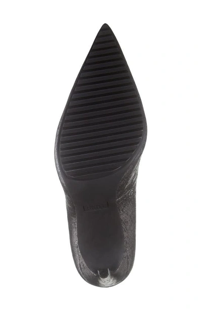 Shop Dkny Carisa Pointed Toe Pump In Dark Gunmetal Cracked Leather