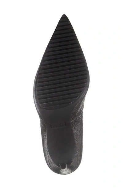 Dkny Carisa Pointed Toe Pump In Dark Gunmetal Cracked Leather