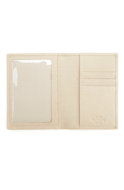 Royce New York Personalized Leather Vaccine Card Holder In Taupe - Deboss