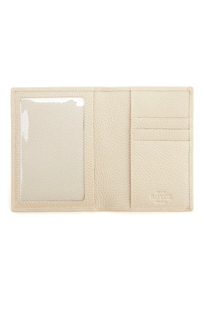 Shop Royce New York Personalized Leather Vaccine Card Holder In Taupe - Silver Foil