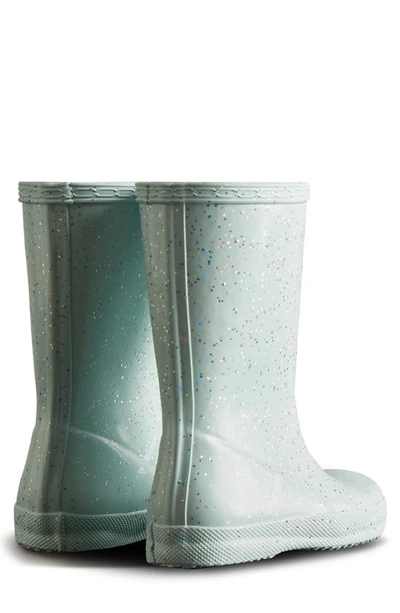 Shop Hunter Kids' Original First Classic Glitter Rain Boot In Gentle Blue