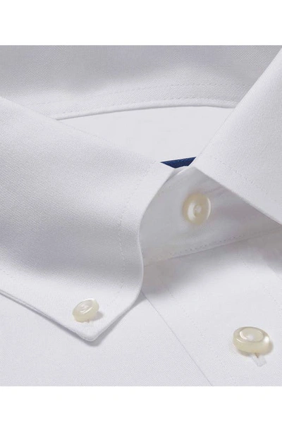 Shop David Donahue Regular Fit Pinpoint Oxford Non-iron Dress Shirt In White