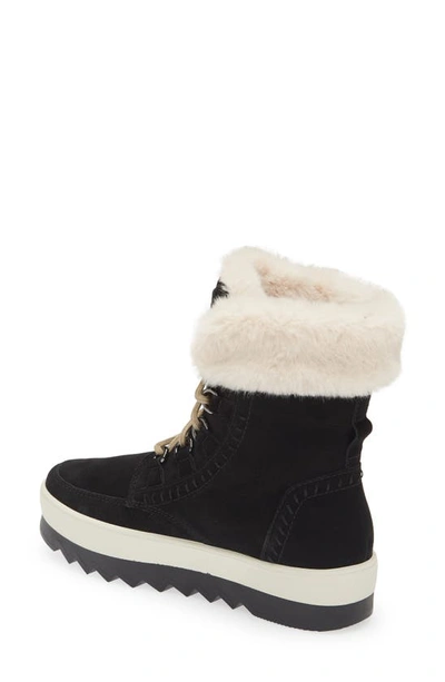 Shop Cougar Vanetta Faux Fur Trim Waterproof Boot In Black/ Cream