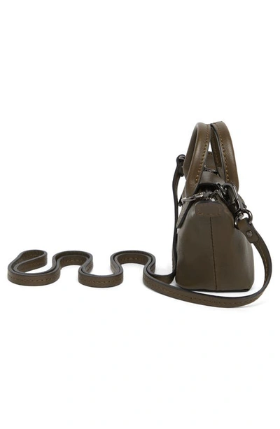 Shop Longchamp Nano Leather Crossbody Bag In Lichen