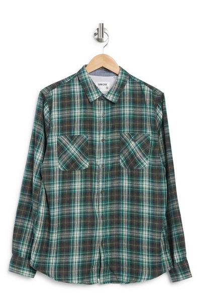 Shop Sovereign Code Arin Plaid Flannel Shirt In Dk Cedar/ Charcoal Plaid