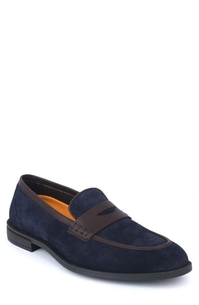 Shop Vellapais Cratos Comfort Penny Loafer In Navy Blue