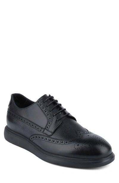 Shop Vellapais Mare Leather Wingtip Sneaker In Black