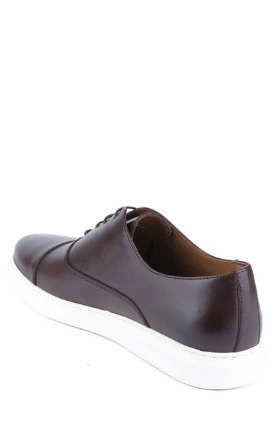 Shop Vellapais Hilton Leather Oxford Sneaker In Dark Brown