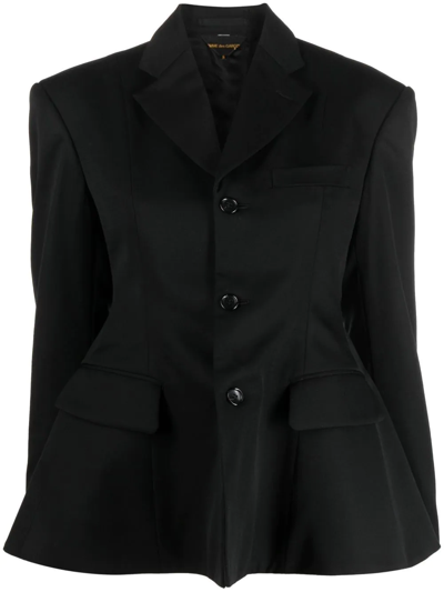 Shop Comme Des Garçons Peplum-waist Tailored Blazer In Black