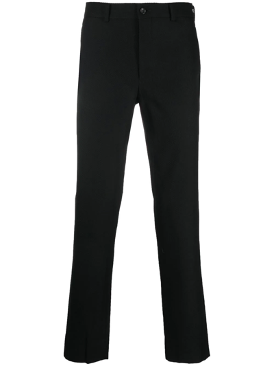 Shop Comme Des Garçons Homme Deux Slim-cut Wool Trousers In Black