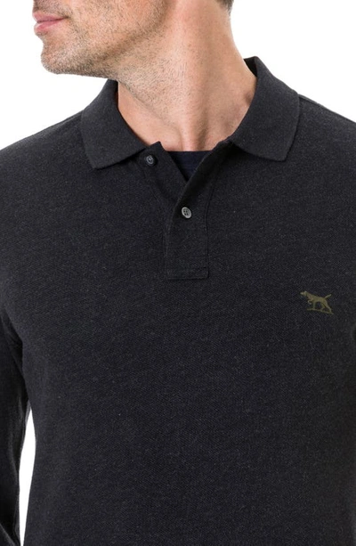 Rodd & Gunn Men's Long-sleeve Pique Polo Shirt In Charcoal