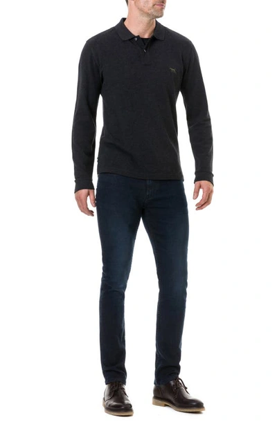 Rodd & Gunn Men's Long-sleeve Pique Polo Shirt In Charcoal