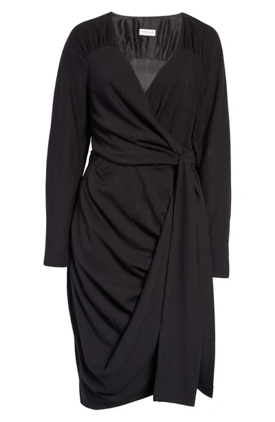 Shop Dries Van Noten Dabrina Long Sleeve Wrap Dress In Black 900
