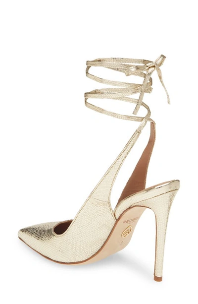 Shop Brother Vellies Ribbon Ankle Tie Pump In Gold