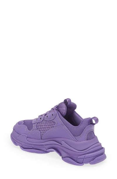 Shop Balenciaga Kids' Triple S Sneaker In Purple Black