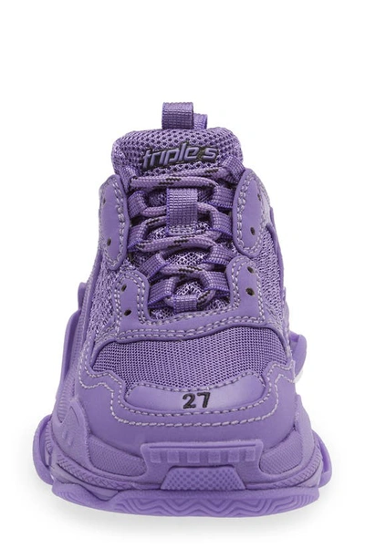 Shop Balenciaga Kids' Triple S Sneaker In Purple Black