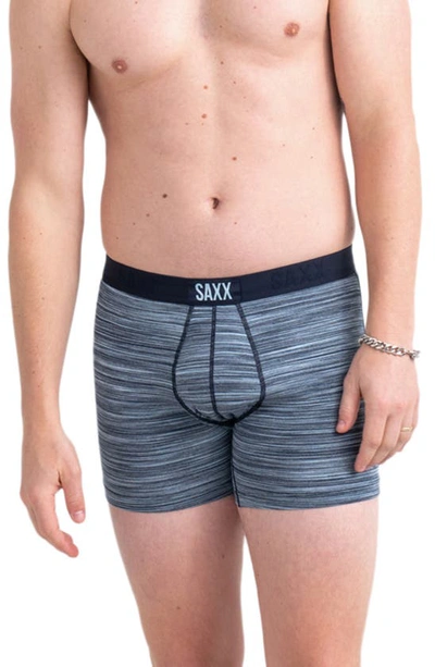 Shop Saxx Vibe Super Soft Slim Fit Boxer Briefs In Spacedye Heather - Blue