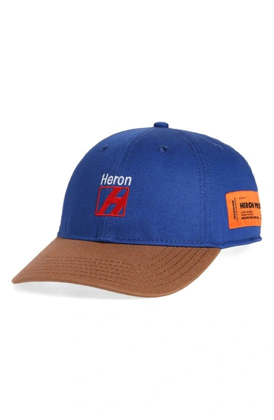 Shop Heron Preston Logo Embroidered Baseball Cap In Blue Red