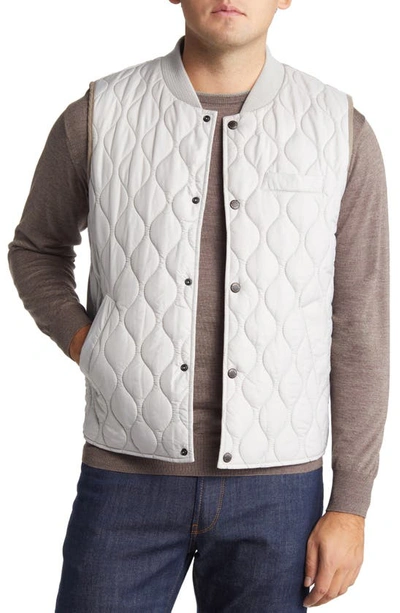 Shop Stone Rose Water Repellent Puffer Vest In Silver