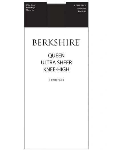 Shop Berkshire Queen Ultra Sheer Knee Highs 3-pack In Fantasy Black