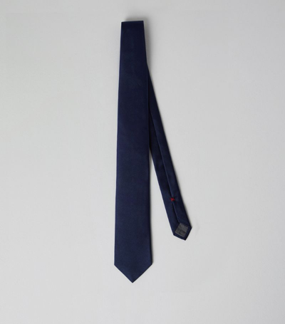 Shop Brunello Cucinelli Silk Tie In Blue
