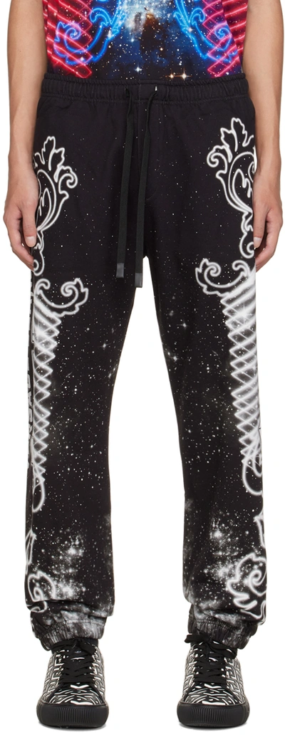 Shop Versace Jeans Couture Black Galaxy Lounge Pants In Em89 Multicolor Grig
