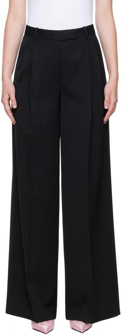 Shop Versace Black Pleated Trousers In 1b000 Black