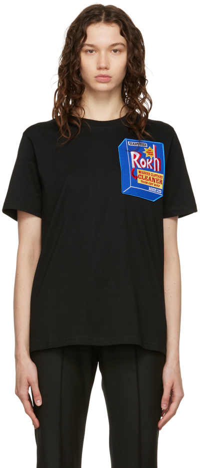 Shop Rokh Black Detergent T-shirt In 00black