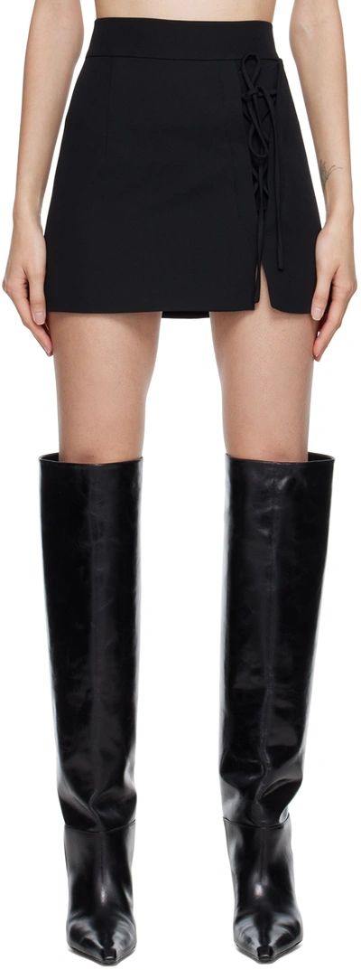 Yuzefi Black Laced Miniskirt In Black
