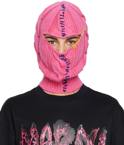Shop Marni Pink Virgin Wool Balaclava In 00c73 Fuchsia Fluo